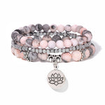 FREE Today: New Beginning and Motivating 3Pcs Zebra Jasper Lotus Enlightenment Beaded Bracelet