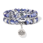 FREE Today: New Beginning and Motivating 3Pcs Zebra Jasper Lotus Enlightenment Beaded Bracelet