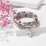 FREE Today: New Beginning and Motivating 3Pcs Zebra Jasper Lotus Enlightenment Beaded Bracelet