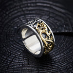 Buddha Stones Copper Dragon Tang Dynasty Flower Design Strength Adjustable Ring