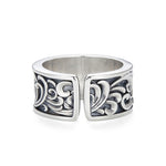 Buddha Stones Copper Dragon Tang Dynasty Flower Design Strength Adjustable Ring