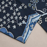 Buddha Stones Cotton White Floral Cloud Pattern Men's Tapered Pants With Pockets