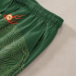 Buddha Stones Cotton Auspicious Cloud Dragon Pattern Men's Tapered Pants With Pockets