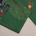 Buddha Stones Cotton Auspicious Cloud Dragon Pattern Men's Tapered Pants With Pockets