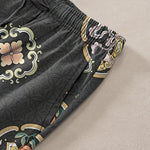 Buddha Stones Cotton Vintage Floral Medallion Pattern Men's Tapered Pants With Pockets