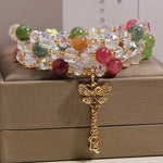 Buddha Stones Tourmaline Butterfly Pendant Transformation Three Layer Faceted Faceted Bracelet