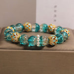 FREE Today: Purity and Healing Liuli Glass Bead Gold Leaf Cloisonné New Chinese Round Bracelet