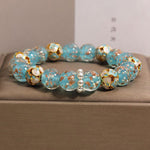 FREE Today: Purity and Healing Liuli Glass Bead Gold Leaf Cloisonné New Chinese Round Bracelet