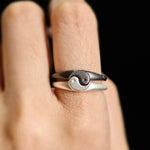 Buddha Stones Retro Yin Yang Textured Copper Harmony Adjustable Ring