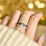 Buddha Stones Retro Yin Yang Textured Copper Harmony Adjustable Ring