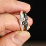 Buddha Stones Retro Yin Yang Textured Copper Harmony Adjustable Ring