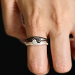 Buddha Stones Retro Yin Yang Textured Copper Harmony Adjustable Ring