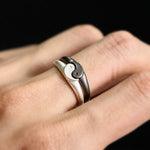 Buddha Stones Retro Yin Yang Textured Copper Harmony Adjustable Ring