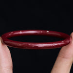 Buddha Stones Cinnabar Plain Heart Sutra Calm Bracelet Bangle