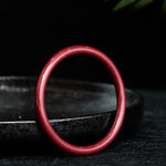 Buddha Stones Cinnabar Plain Heart Sutra Calm Bracelet Bangle