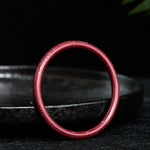 Buddha Stones Cinnabar Plain Heart Sutra Calm Bracelet Bangle