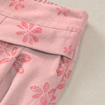 Buddha Stones Cotton Linen Romantic Floral Pattern Women's Elastic Waist Wide Leg Pants With Pockets