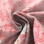Buddha Stones Cotton Linen Romantic Floral Pattern Women's Elastic Waist Wide Leg Pants With Pockets