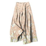 Buddha Stones Cotton Linen Romantic Floral Pattern Women's Elastic Waist Wide Leg Pants With Pockets