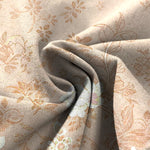 Buddha Stones Cotton Linen Romantic Floral Pattern Women's Elastic Waist Wide Leg Pants With Pockets