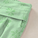 Buddha Stones Cotton Linen Romantic Floral Pattern Women's Elastic Waist Wide Leg Pants With Pockets