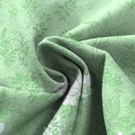 Buddha Stones Cotton Linen Romantic Floral Pattern Women's Elastic Waist Wide Leg Pants With Pockets
