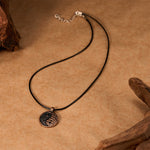 Buddha Stones Vintage Yin Yang Alloy Leather Harmony Necklace Pendant