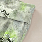 Buddha Stones Cotton Linen Ink Wash Pattern Women's Elastic Waist Wide Leg Pants With Pockets