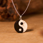 FREE Today: Strength and Fulfillment Natural Black Obsidian White Turquoise Yin Yang Tai Chi Necklace
