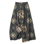 Buddha Stones Cotton Linen Bohemian Medallion Pattern Women's Elastic Waist Wide Leg Pants With Pockets