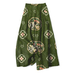 Buddha Stones Cotton Linen Bohemian Medallion Pattern Women's Elastic Waist Wide Leg Pants With Pockets
