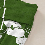 Buddha Stones Cotton Linen Lotus Leaf Pattern Women's Elastic Waist Wide Leg Pants With Pockets