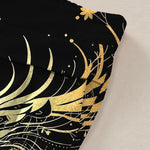 Buddha Stones Cotton Linen Dragon Wave Pattern Women's Elastic Waist Wide Leg Pants With Pockets