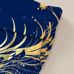 Buddha Stones Cotton Linen Dragon Wave Pattern Women's Elastic Waist Wide Leg Pants With Pockets