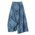 Buddha Stones Cotton Linen Baroque Floral Pattern Women's Elastic Waist Wide Leg Pants With Pockets