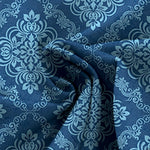 Buddha Stones Cotton Linen Baroque Floral Pattern Women's Elastic Waist Wide Leg Pants With Pockets