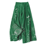 Buddha Stones Cotton Linen Dragonfly Ripple Pattern Women's Elastic Waist Wide Leg Pants With Pockets