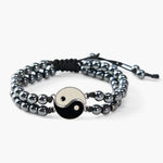 FREE Today: Support and Powerful Yin Yang Hematite Frosted Stone Lava Rock Bracelet