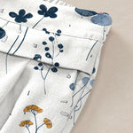 Buddha Stones Cotton Linen Floral Pattern Women's Elastic Waist Wide Leg Pants With Pockets