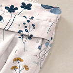 Buddha Stones Cotton Linen Floral Pattern Women's Elastic Waist Wide Leg Pants With Pockets