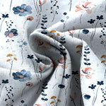 Buddha Stones Cotton Linen Floral Pattern Women's Elastic Waist Wide Leg Pants With Pockets