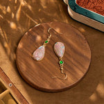 Buddha Stones Handcrafted Silk Art Colorful Patterns Harmony Teardrop Earrings