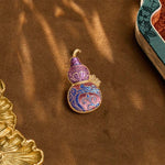 Buddha Stones Song Brocade Handcrafted Gourd-Shaped Floral Harmony New Chinese Brooch