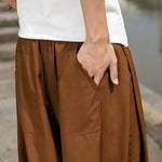 Buddha Stones Summer Casual Drawstring Chinese Character Carefree Embroidery Ankle Pants Men's Harem Pants With Pockets