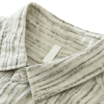 Buddha Stones Summer Casual Minimalist Button-Up Striped Men's Short Sleeve Shirts With Decorative Pocket