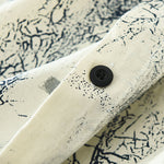 Buddha Stones Summer Casual Abstract Crack Pattern Button-Up Patch Pocket Men's Short Sleeve Shirts