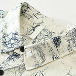 Buddha Stones Summer Casual Abstract Crack Pattern Button-Up Patch Pocket Men's Short Sleeve Shirts