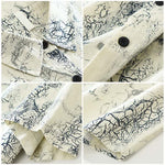 Buddha Stones Summer Casual Abstract Crack Pattern Button-Up Patch Pocket Men's Short Sleeve Shirts
