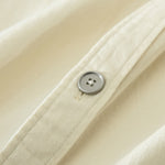 Buddha Stones Summer Casual Vintage Line Design Button-Up Solid Men's Short Sleeve Shirts