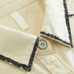 Buddha Stones Summer Casual Vintage Line Design Button-Up Solid Men's Short Sleeve Shirts